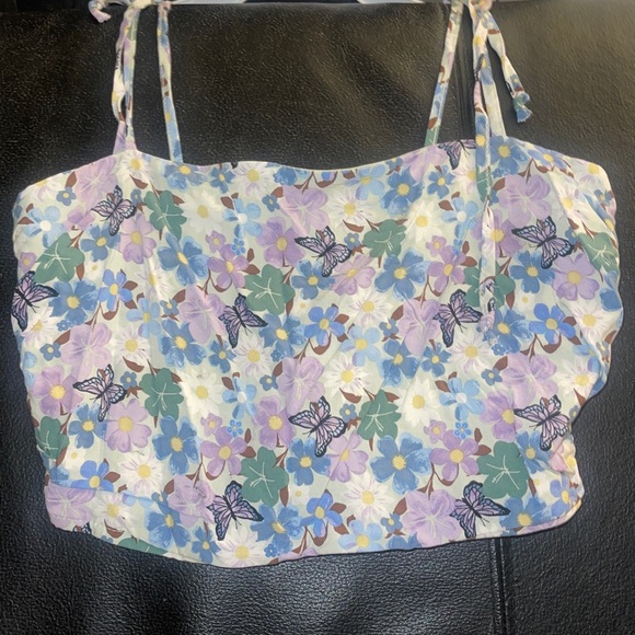 LA Hearts Crop Top with Adjustable Sleeve Ties NWOT - Picture 1 of 4